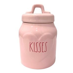 Rae Dunn 🩷 Kisses 🩷 Canister Valentine's Day Candy Jar Pastel Pink New